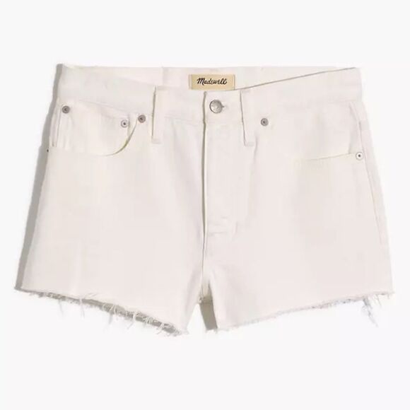 Madewell Pants - Madewell Relaxed Denim Shorts in Tile White Women’s Size 30